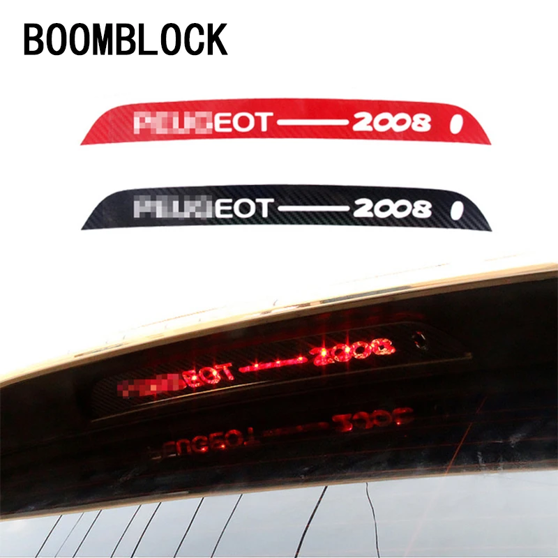 Auto 3D Black Carbon Fiber Decals High Brake Light Decoration Stickers