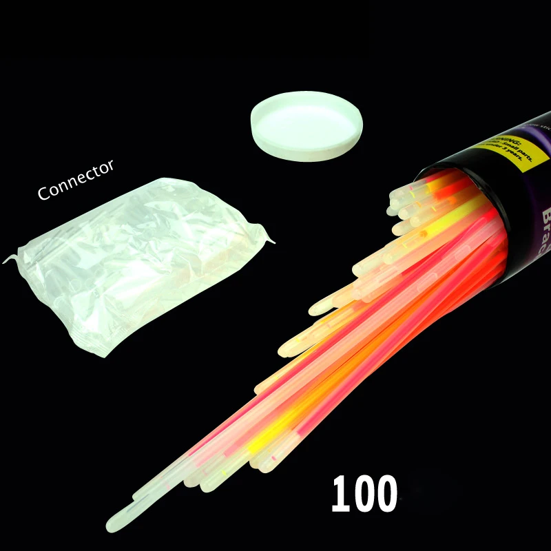 100 шт разноцветные светящиеся палочки красочные световые палочки вечерние флуоресцентные ожерелья Браслет концертные Принадлежности