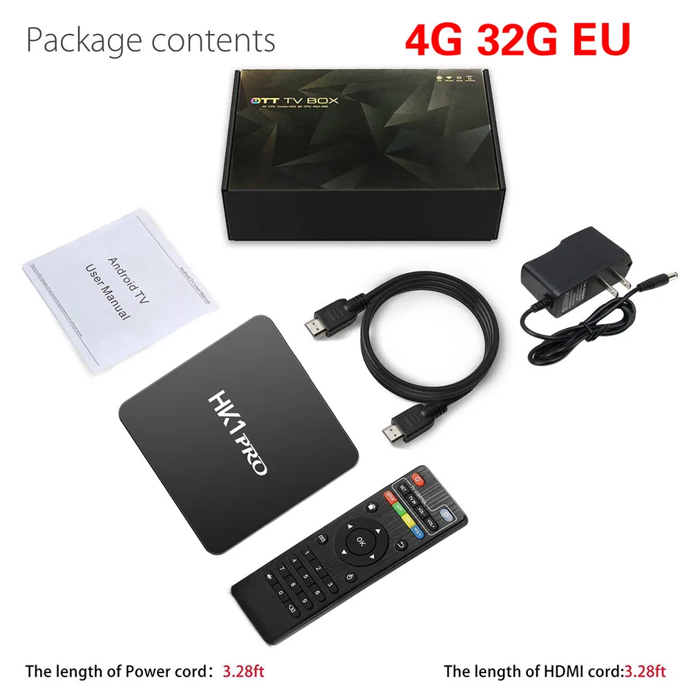 HK1 PRO Smart tv BOX Android 8,1 S905X2 LPDDR4 4+ 64 Гб 2,4 ГГц и 5 ГГц Wifi Bluetooth 4K 3D медиаплей приставка Stem Assistent - Цвет: 4G 32G EU