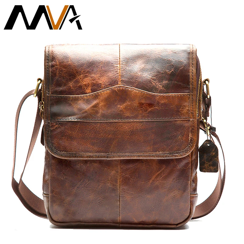 Beste MVA Messenger bag mannen schoudertas Lederen band Kleine Casual Flap man man mannen Crossbody Tassen voor mannen Lederen 1121