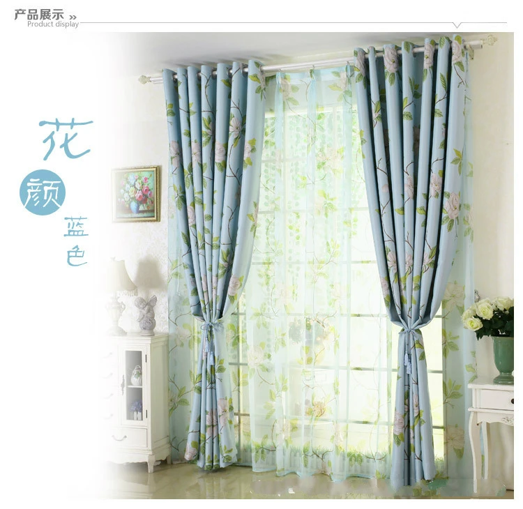 Us 8 63 6 Off One Sided Velvet Curtains Pastoral Printed Curtains For Living Room Blackout Curtains For Bedroom Rideaux Pour Le Salon In Curtains
