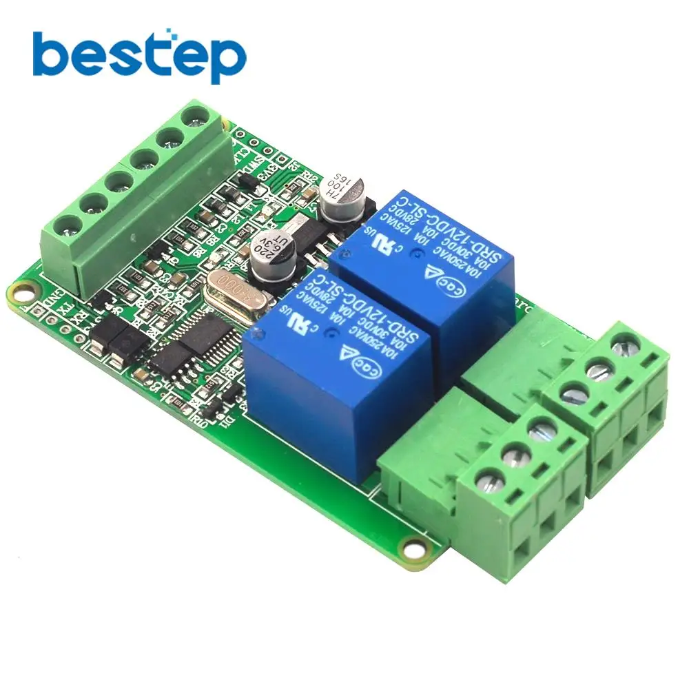 Модуль релейного переключателя Modbus Rtu 1 2 4 8 каналов 12 В вход/выход RS485 / TTL