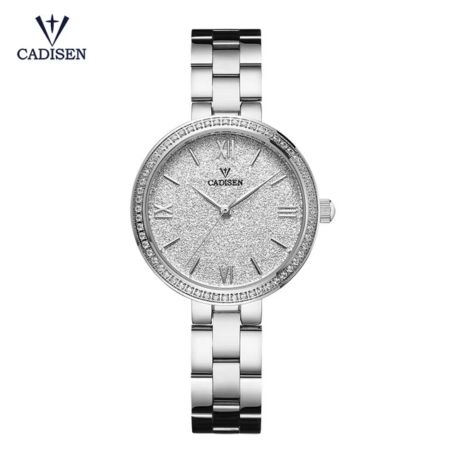 

CADISEN Women Watches Top Brand Luxury Silver Steel Quartz Watch Waterproof 30M Female Clock Relogio Feminino Montre Femme
