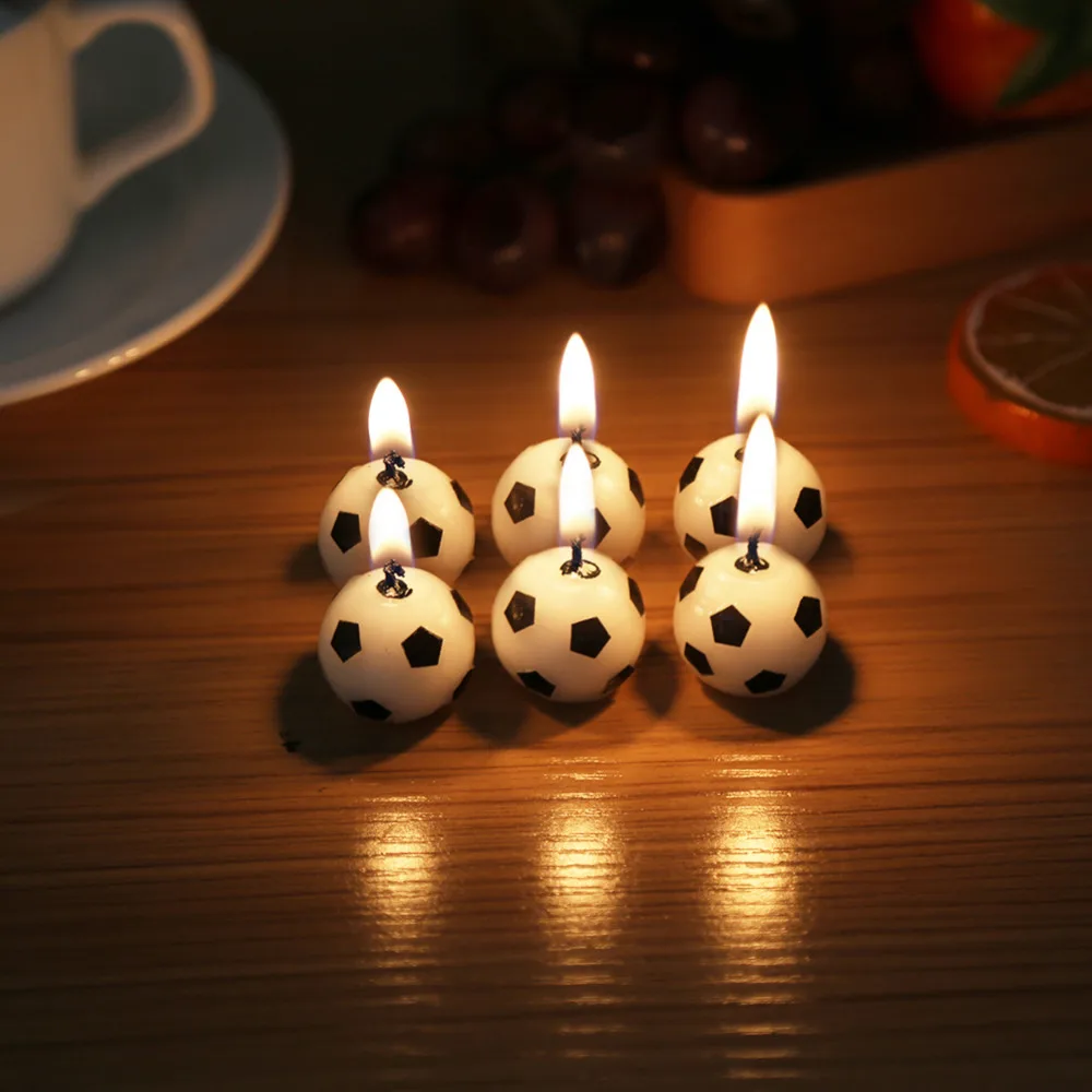 Cute Soccer Ball Football Birthday Party Cake Candles Decorations