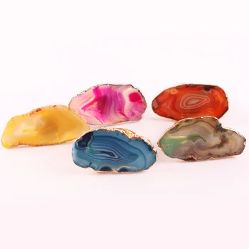 

5 natural agate Napkin Rings DIY Decorations Table Decor Craft