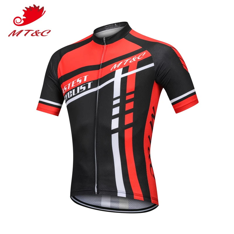 

MT&C Man Cycling Jersey Black Red Fastest Breathable Clothes Quick Dry Polyester Spring Summer Sportswear Pro Teams Bike Clothes