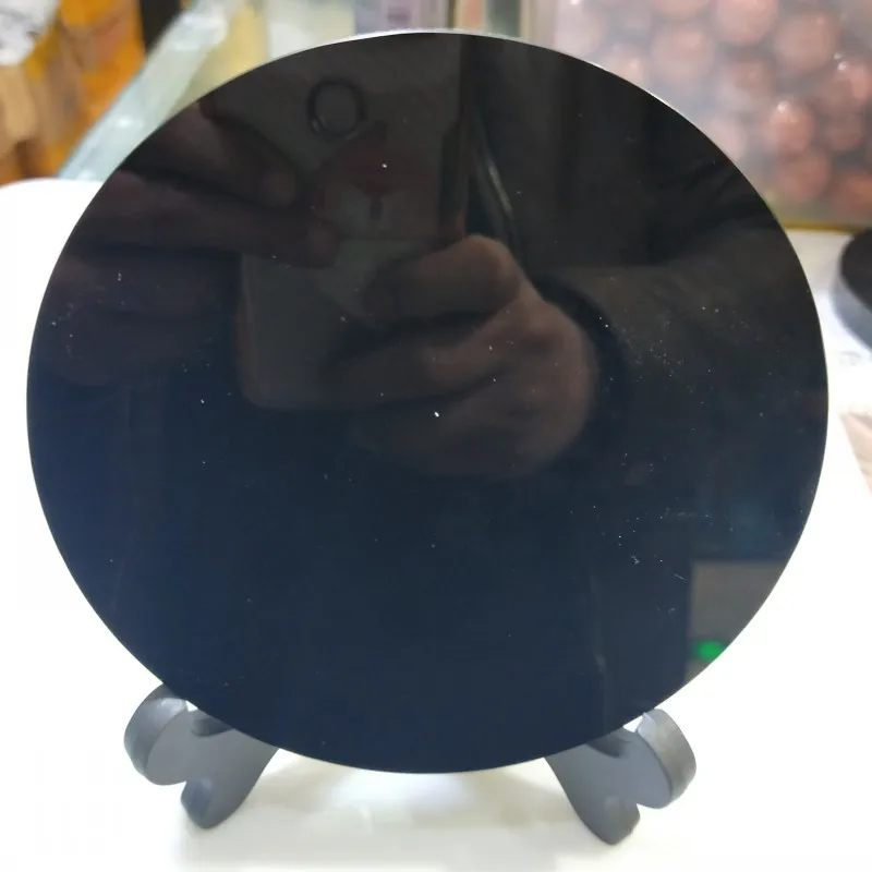 specchio nero per agic Show Alchemy/Yoga Energy Obsidiana Ossidiana Scrying 8 cm 