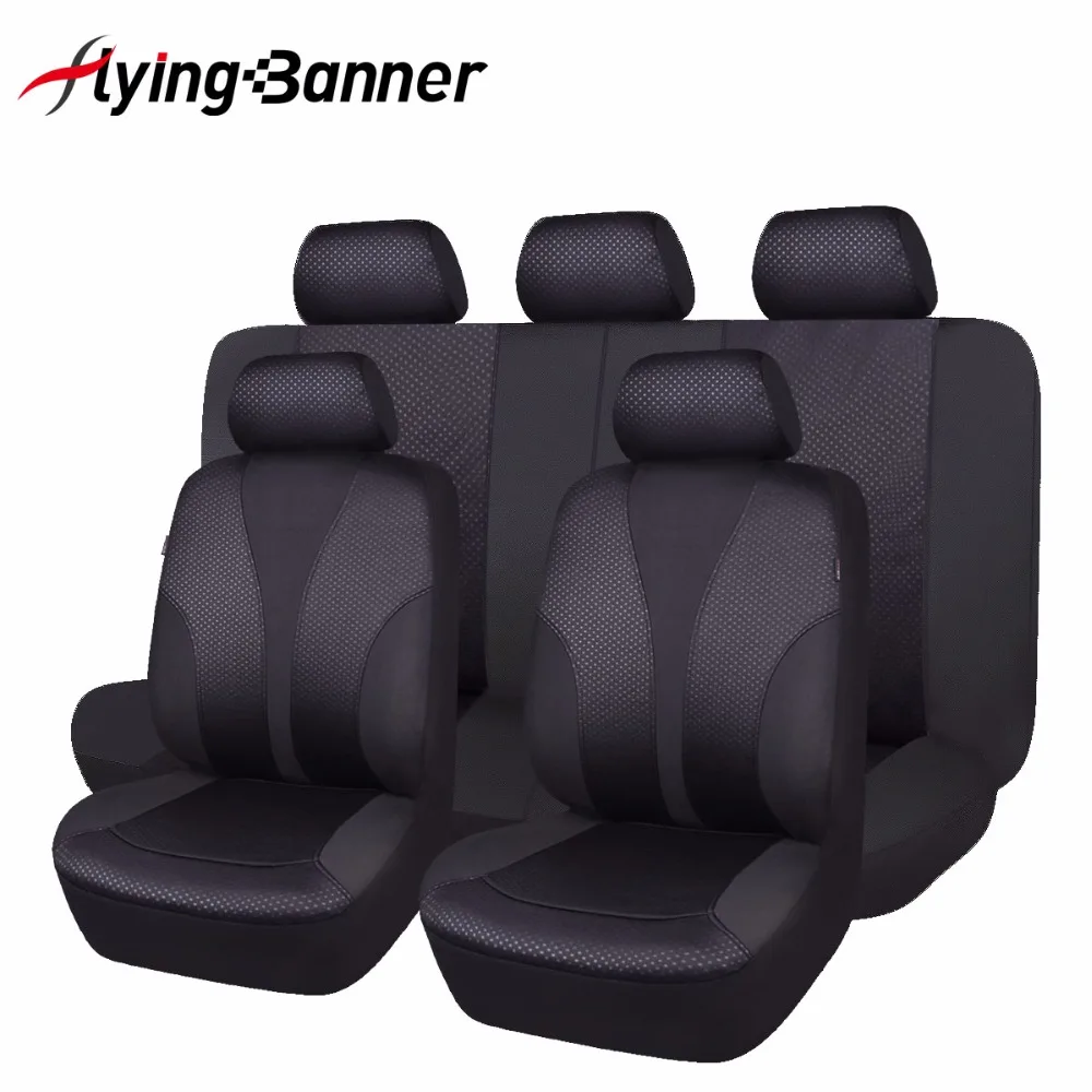 2017 New 11PCS Black Car Seat Cover Universal Front Seat 