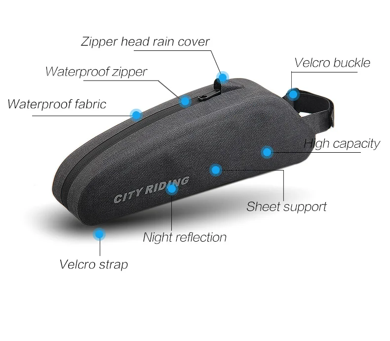 Cheap Mountainpeak Bicycle Bags Waterproof Bike Front Beam Pack Tube Saddle Bag Mountain Bike Saddle Bag  Bike Top Front Tube Bag 5