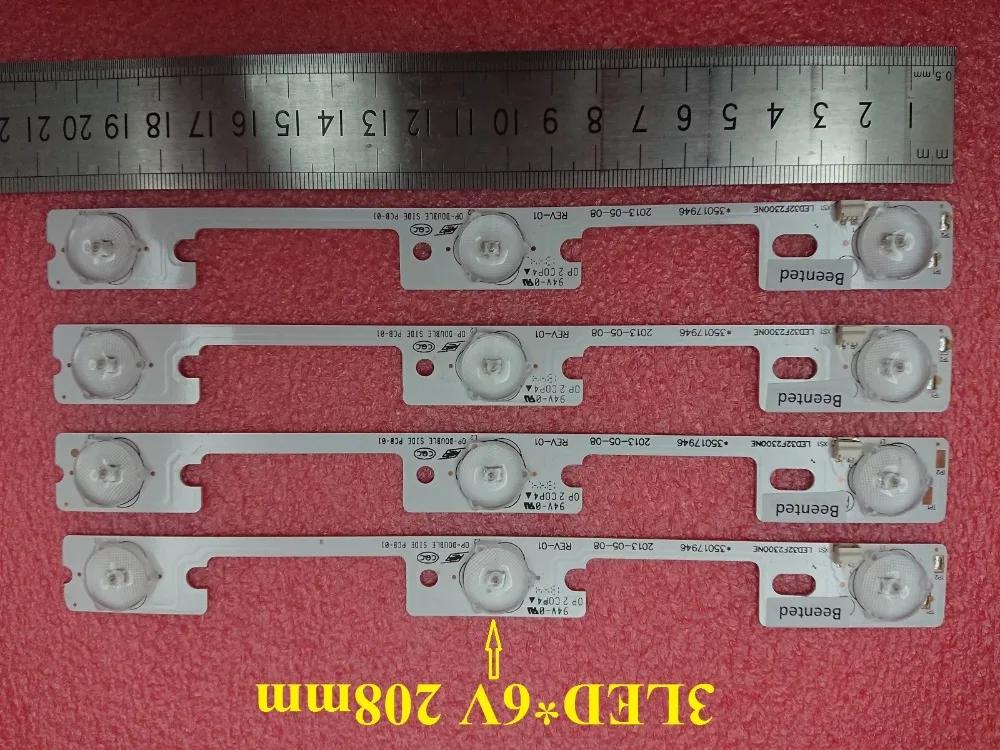 Новинка, комплект из 2 предметов: = 8 шт. 3 светодиодный 6V 208 мм светодиодный подсветка полосы для KONKA светодиодный 32F2300NE светодиодный 32F2300FX 35017946 35017947