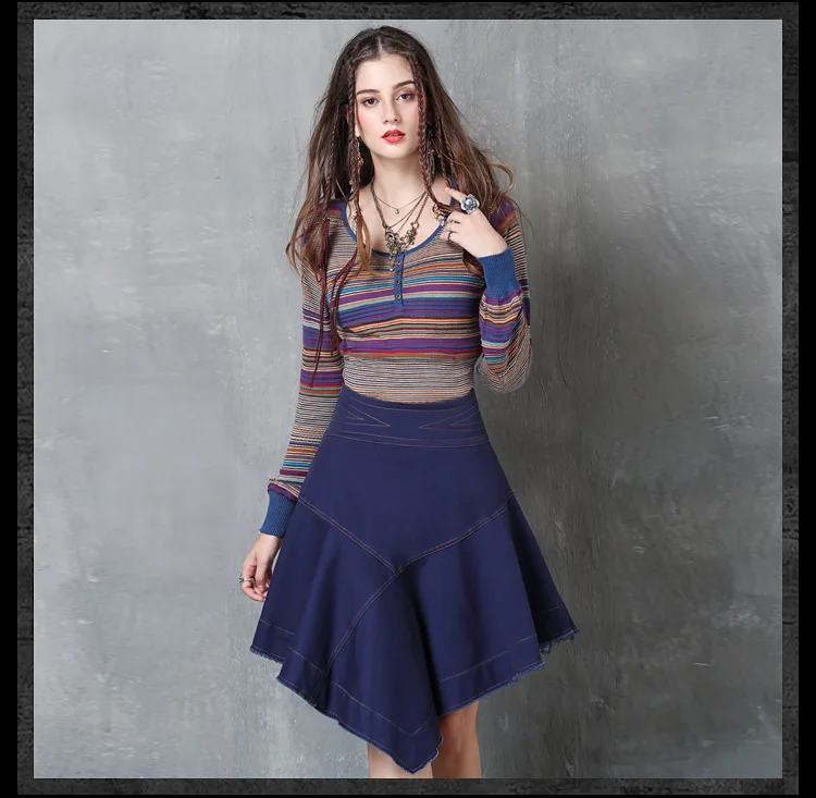 asymmetrical denim skirt (5)