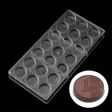 Küche zubehör Euro gold münzen geformt gebäck formen polycarbonat schokoladenform, kunststoff pastry werkzeuge
