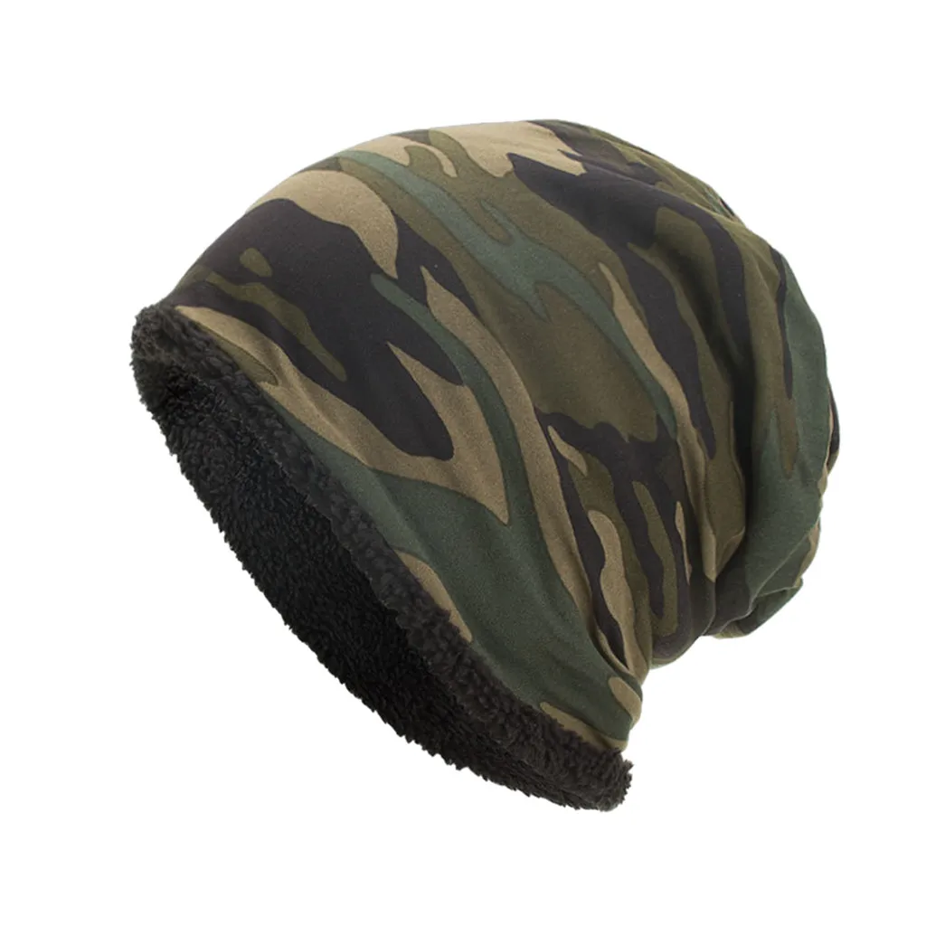 Уличная спортивная мужская женская хлопковая камуфляжная шапочка, шерстяная вязаная шапка для скейтера, лыжного бега, пешего туризма, зимняя Весенняя теплая крутая шапка - Цвет: Army Green