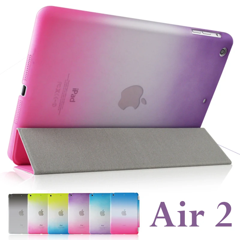 

For iPad Air 2 Case Tablet Funda Stand PU Leather Transparent Hard PC Back Cover For iPad Air 2 Smart Case Slot Auto Sleep Wake