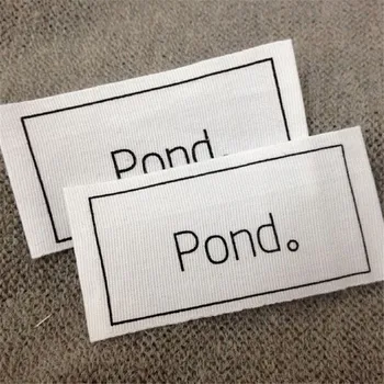 

1000pcs Custom End Fold White Cotton Clothing Labels Customize Printed Brand Name Cotton Labels Seperate Cut