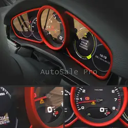 (Подходит только для европейских модель автомобиля) подкладке приборная панель Дисплей крышка отделка ABS 3 шт. для Porsche Cayenne 2018 2019
