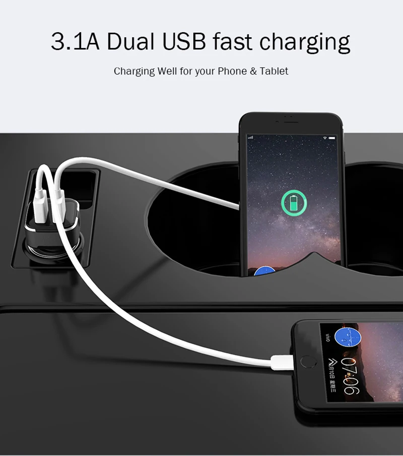 Felkin универсальное 5 в 3.1A двойной зарядное устройство usb светодиодный дисплей напряжения автомобильное зарядное устройство для телефона Быстрая зарядка для iPhone samsung Xiaomi DVR