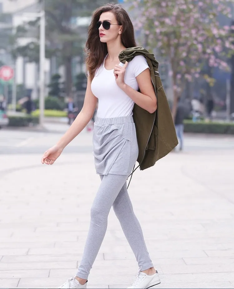 2017 hot sale fashion stylish factory 2-in-1 wrap skirt legging low Moq wish style