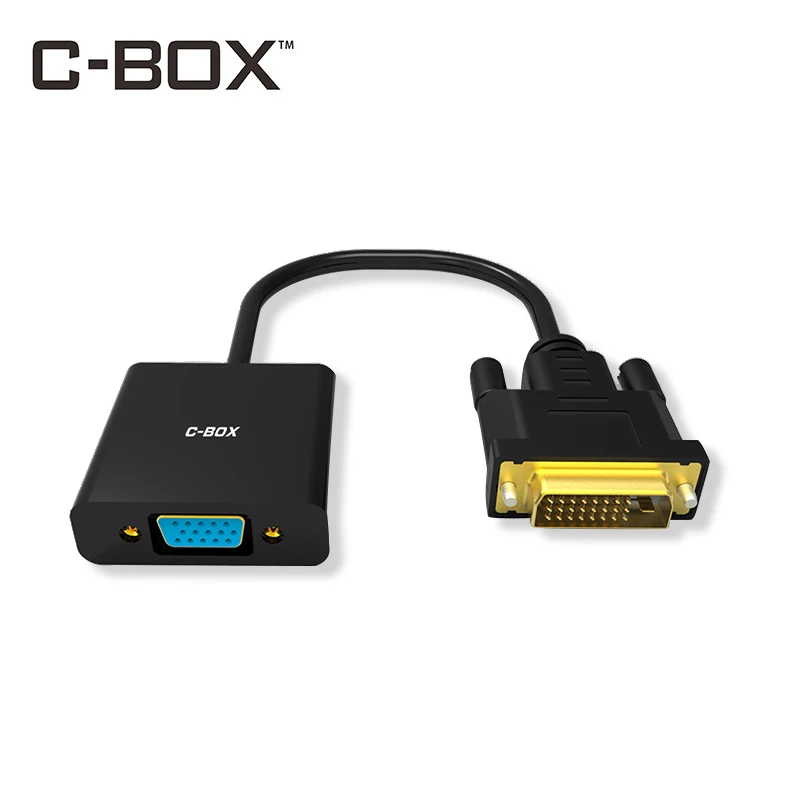 C BOX DVI To VGA Adapter DVI D VGA Audio Cable For PC Projector HDTV 1080P DVI 24 1 VGA