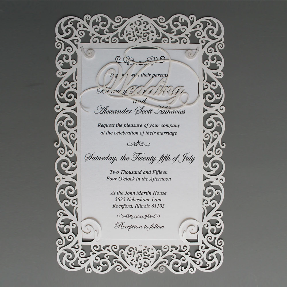 Laser Cut Wedding Invite Cards