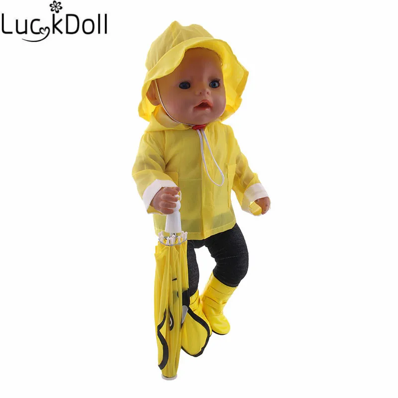 Мини Милая Одежда для кукол 6 шт. плащ футболка брюки для девочек шляпа обувь зонтик подходит 43 см аксессуары для детской куклы