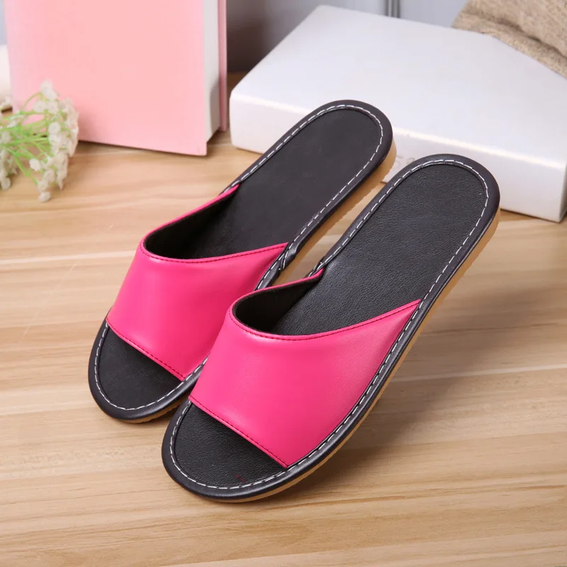 Genuine Leather Slippers Sheepskin Slippers For Women Spring And Summer ...