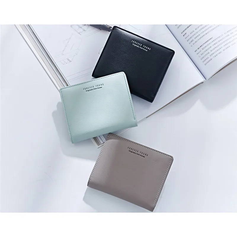 

Hot Women Lovely Leather Zipper Wallet Fashion Lady Portable Multifunction Small Solid Color Purse Female Clutch Carteras Purse