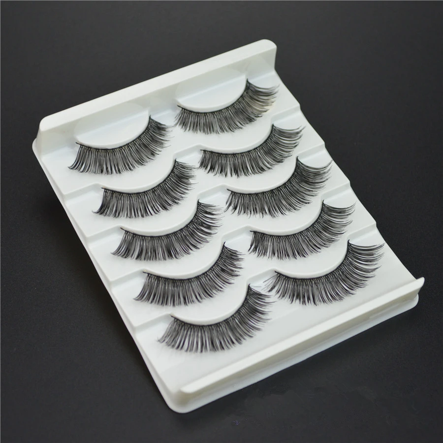 Exaggerated 5 Pairs Transparent False Eyelashes Messy Cross Thick