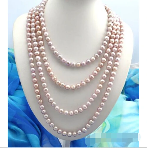 

100" 11mm round lavender freshwater pearl necklace^^^@^Noble style Natural Fine jewe FREE SHIPPING