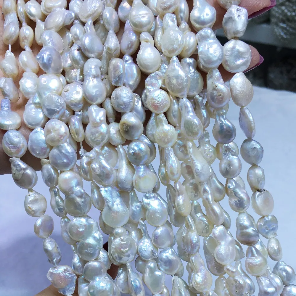 

Natural freshwater pearl high quality 36 cm perforated loose beads DIY ladies necklace bracelet production 9-10mm
