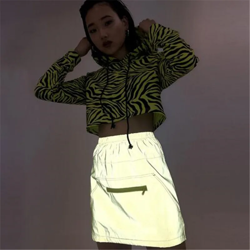 

summer new women short skirt reflective skirts womens sexy hip mini skirt night flash reflection zipper jupe femme casual falda