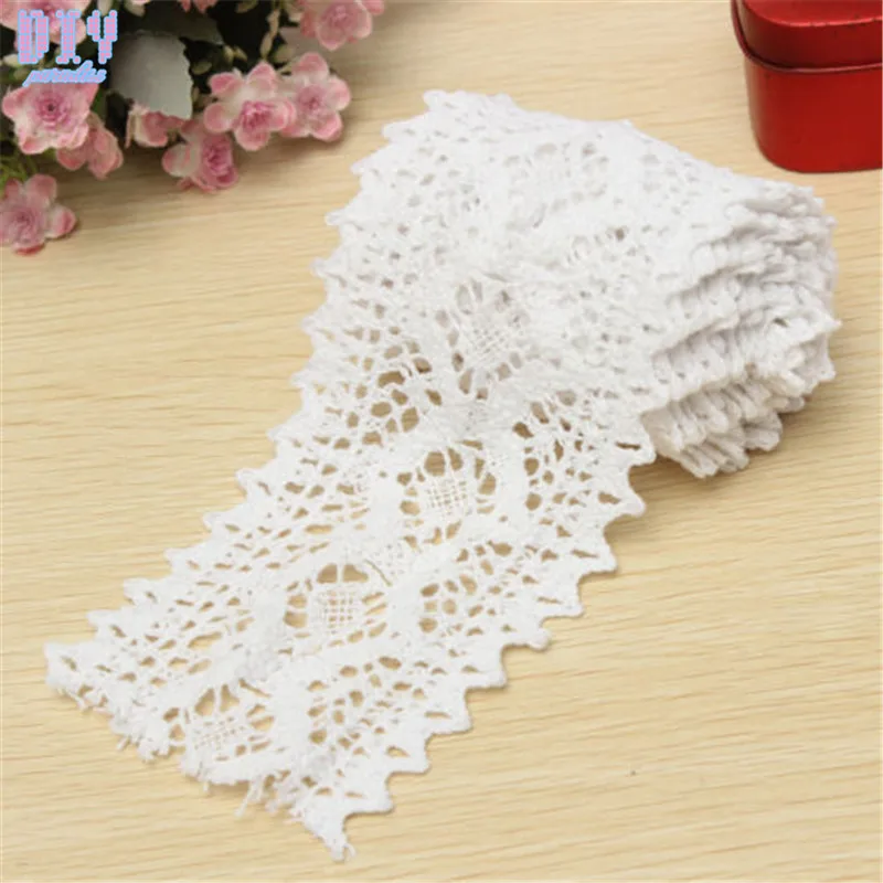 8cm Width Vintage Cotton Crochet Scallop Embroidered Lace Edge Sewing Trim DIY Fabric Craftin