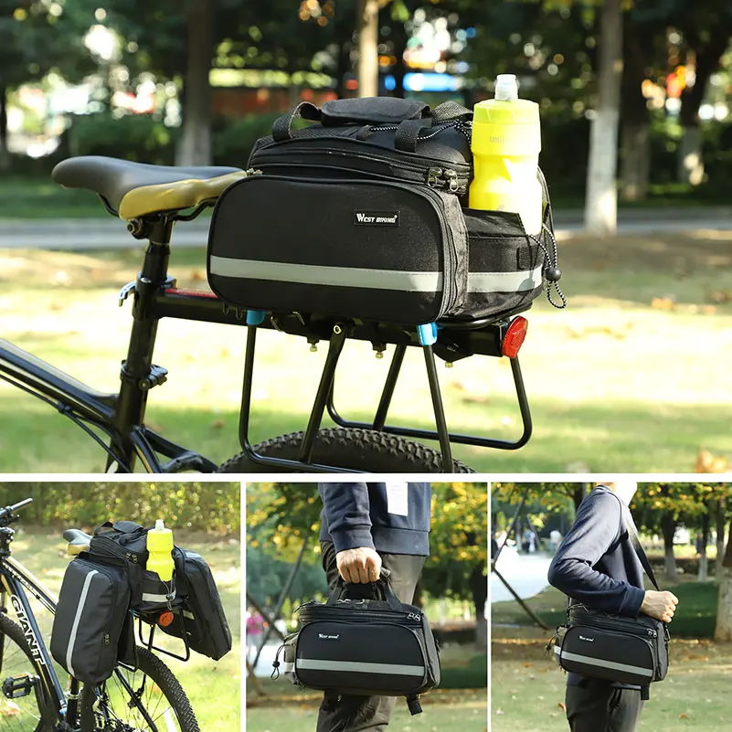 Clearance WEST BIKING Bicycle Bags Large Capacity Waterproof Cycling Bag Mountain Bike Saddle Rack Trunk Bags Luggage Carrier Bike Bag 3
