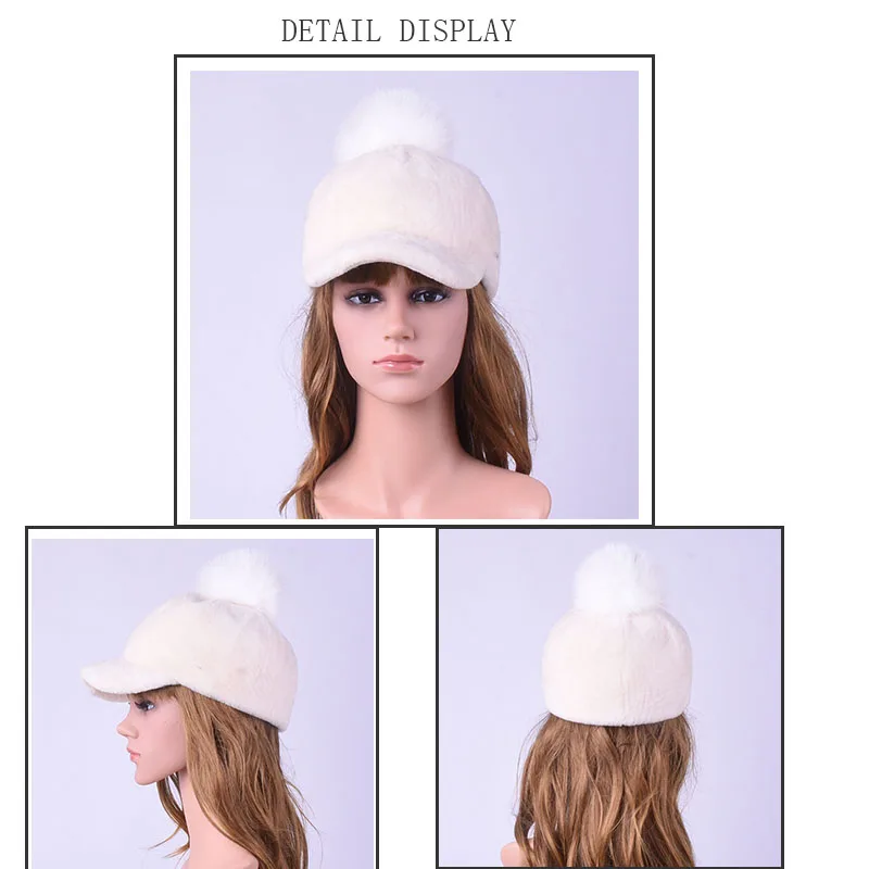 Зимняя женская кепка с помпоном, НОВАЯ шапка из искусственного меха, шерстяная шапка из искусственного шелка для взрослых женщин, повседневная однотонная Кепка с якорем, теплая шапка QIUSIDUN