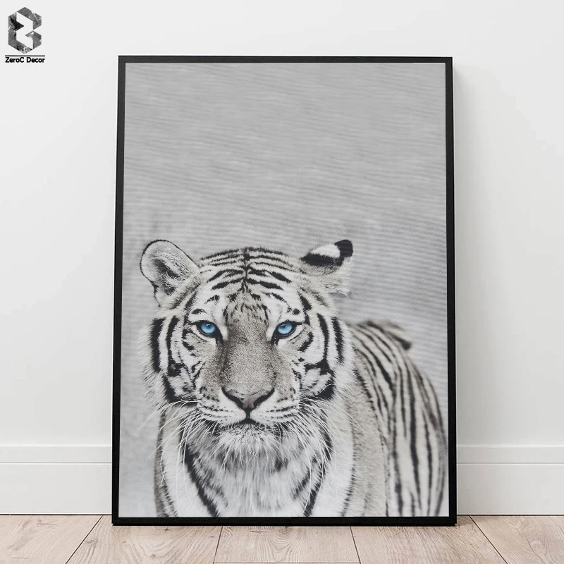 

Wild Tiger Modern Art Posters and Prints Wall Art Canvas Painting Black White Wall Pictures For Living Room Home Decoration