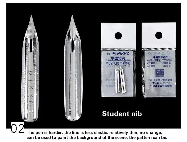 Мультфильм Dip воды ручка наконечник круглый студент - Цвет: Student nib