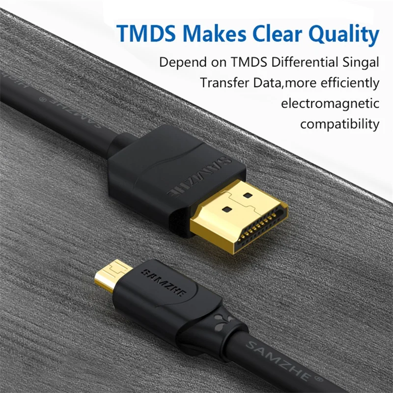 SAMZHE Micro HDMI к Мужской мужскому Удлинительный кабель для телефона Ipad подключение с