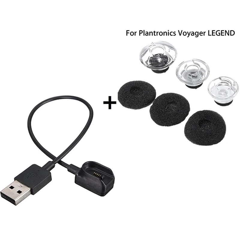 

1 Set Earphone Bluetooth Headphone S/M/L Earbuds 3 Tips Foam USB Charger Bundle For Plantronics Voyager LEGEND