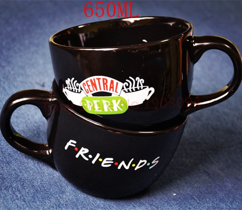 10 шт. черный красный друзья сериал центральный Перк керамическая кофейная чашка кружка 5 цветов - Цвет: B
