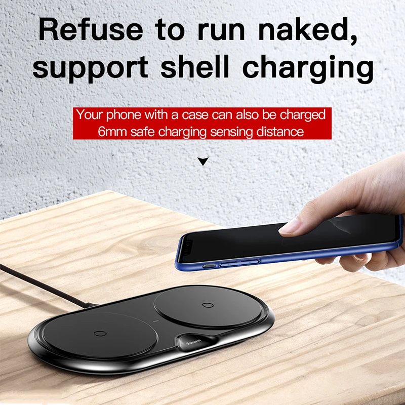Baseus 10W Dual Seat Qi Wireless Charger For iPhone X 8 XR Samsung S10 S9 Note 9 8 Huawei P30 P30pro Fast Wireless Charging pad Baseus 10W Dual Seat Qi Wireless Charger For iPhone X 8 XR Samsung S10 S9 Note 9 8 Huawei P30 P30pro Fast Wireless Charging pad