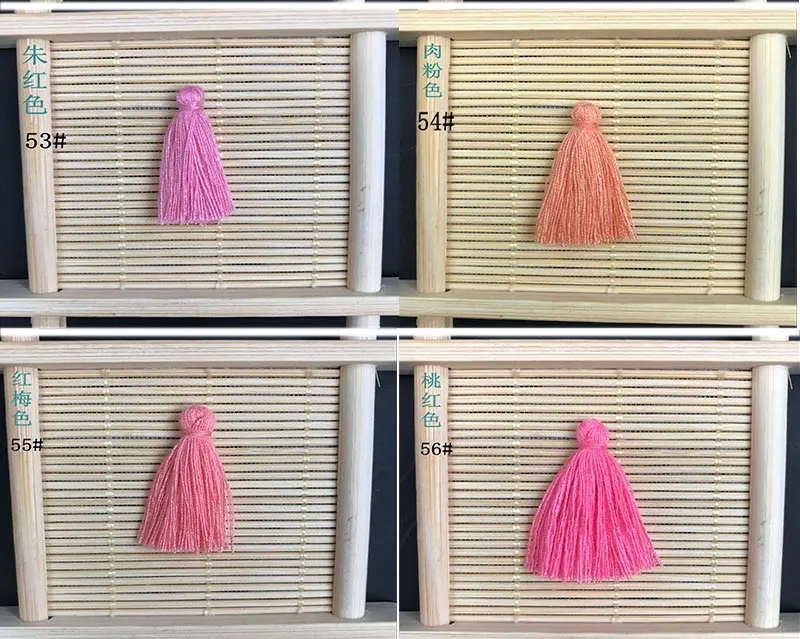 100PCS 3CM Mini Cotton Thread Fabric Tassel DIY Pendant Jewelry Key Making Fringe Trim Craft Tassels Sewing Accessories