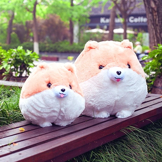 

1pc Sit high 30/45cm Pomeranian dog Corgi puppy doll plush toy doll Shiba pillow pillow round dog cartoon kids birthday gift