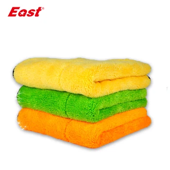 

East 2 Pcs 45x38 CM Thick Plush Microfiber Cleaning Cloths Car Care Wax Polishing Waxing Detailing Towels Velvet Washing Towel