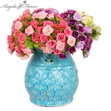 21 головка, Искусственный цветок розы, Шелковый цветок, Деревенское украшение для свадьбы, для дома, вечерние, для офиса, Декор, аксессуары для стола