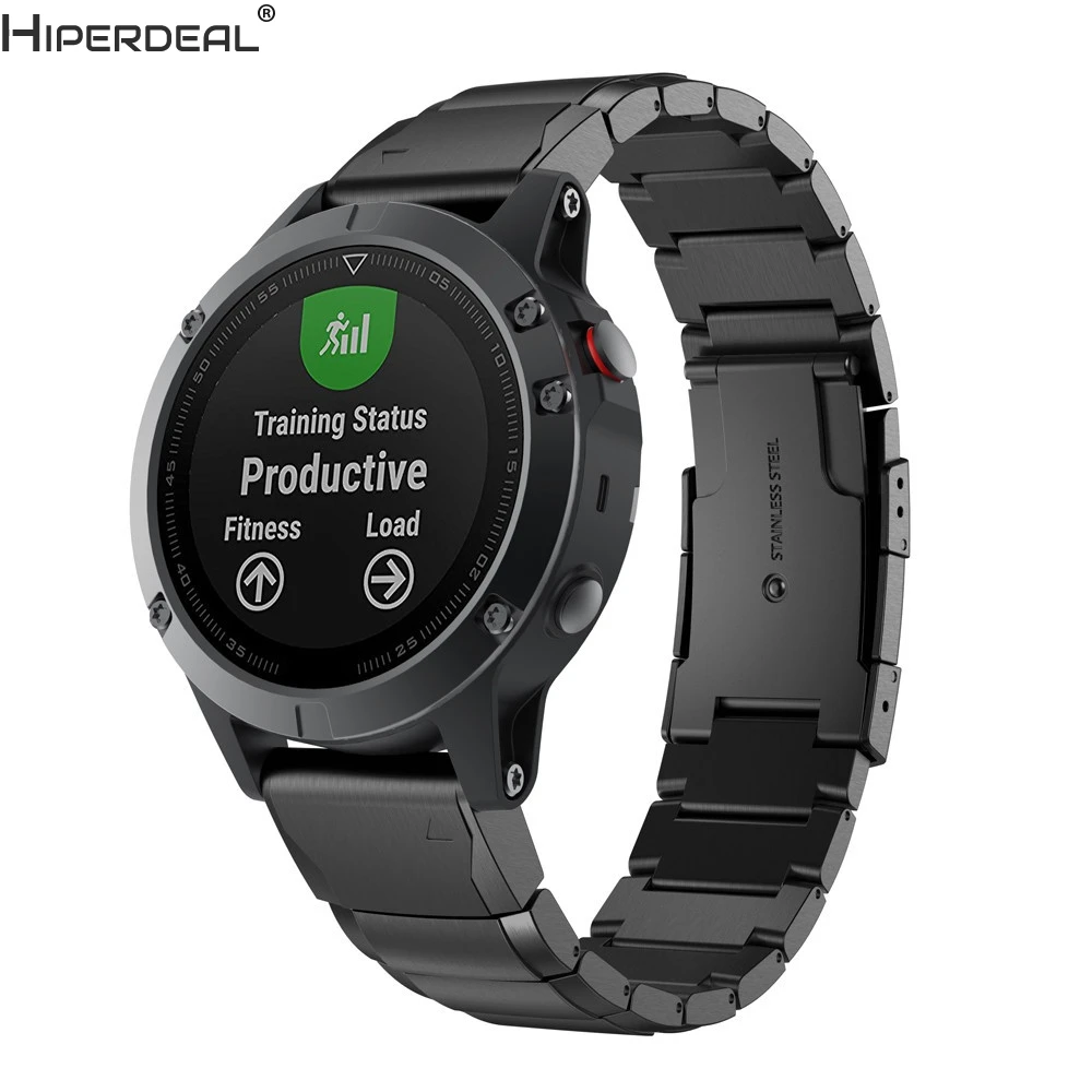 

HIPERDEAL Stainless Steel Bracelet Quick Replacement Band Strap For Garmin Fenix 5X Watch