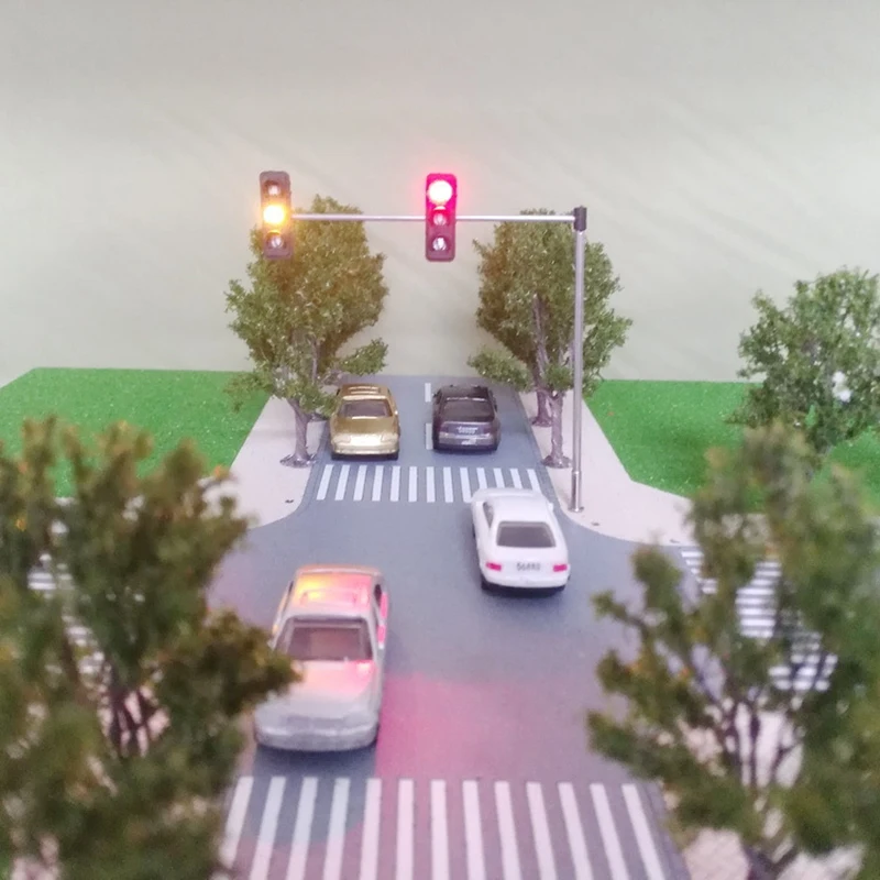 3 цвета светофоры Ho Oo Масштаб Модель 6Led для Diy песок стол пересечение улица Сборная модель 4