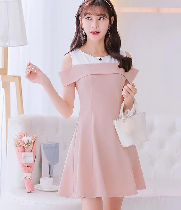 2017 Korean Summer dress women clothing cute slim show thin sleeveless