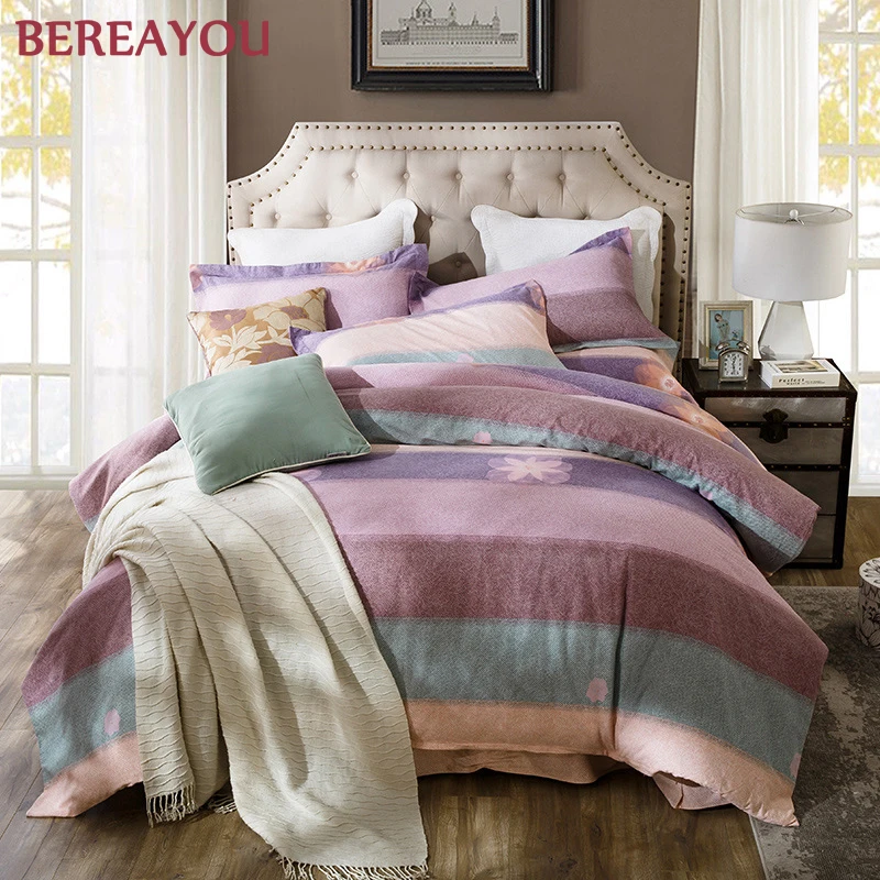 

Comforter Bedding Sets Cotton Print Cartoon Queen King Size Bed set 4pcs Thick Cotton Winter Bed Sheet Duvet Cover roupa de cama