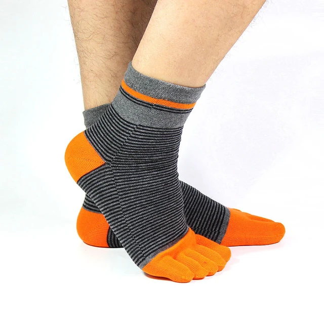 Calcetines cortos de algodón orgánico con cinco dedos para hombre y mujer,  calcetín con estampado de rayas de colores brillantes, estilo Harajuku,  joven Casual - AliExpress