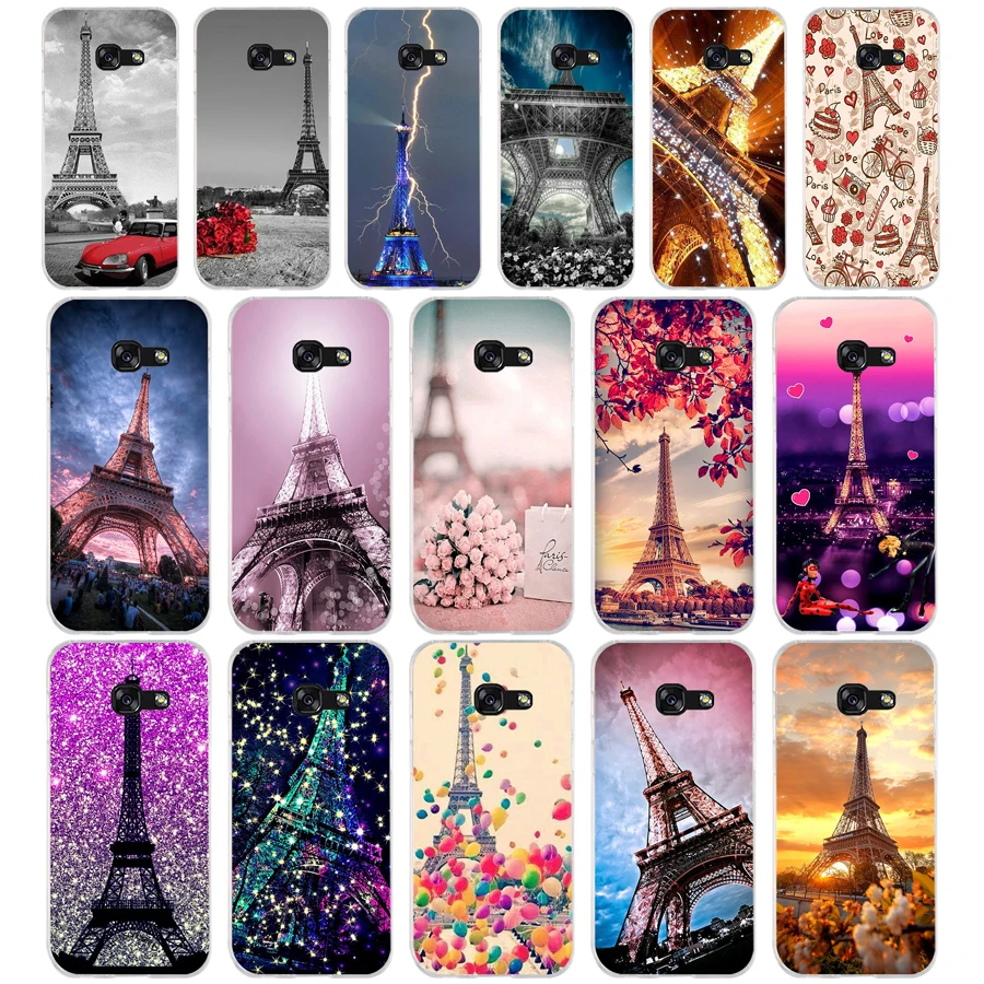 100Paris Eiffel Iron Tower Per Samsung Custodia Morbida In Silicone Tpu Cover Per Samsung A3 A5 A6 Plus A7 A8 A9 Star Lite S 6 7 8 9